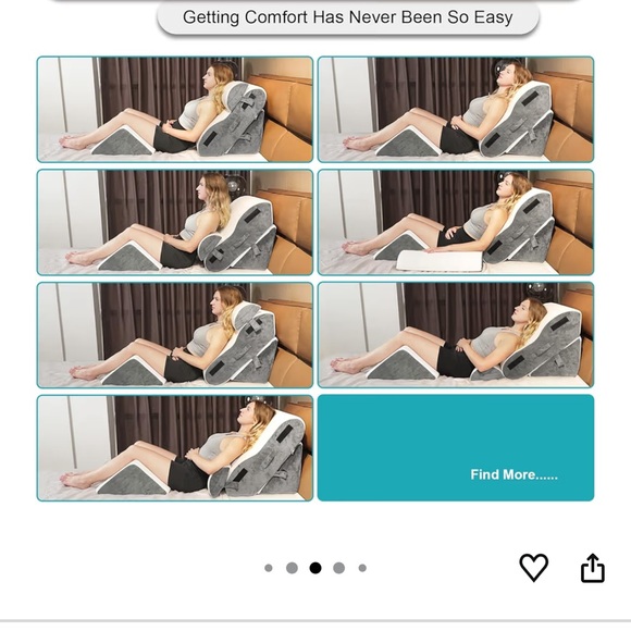 Orthopedic Bed Wedge Pillow Set White & Gray. NEW IN BOX - Picture 6 of 11